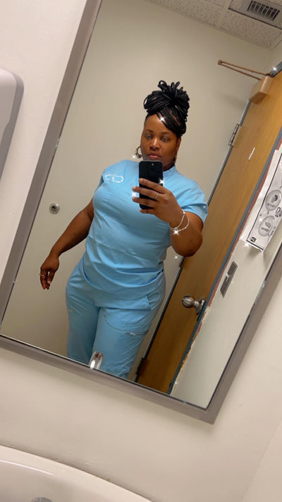 SKY BLUE SCRUB SET