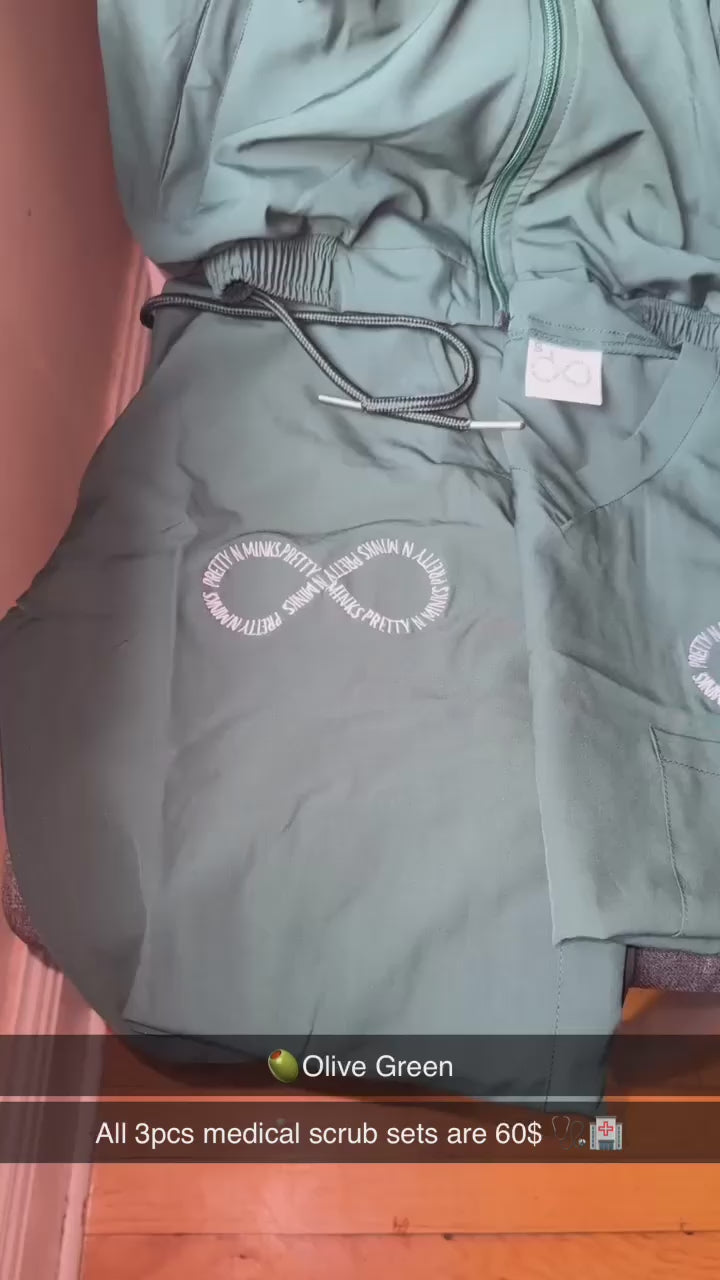OLIVE GREEN SCRUB SET